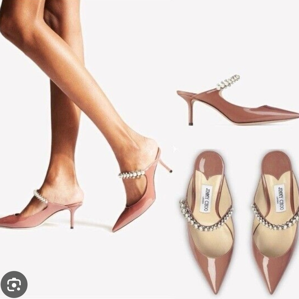 Jimmy Choo Bing 65 - Dark Blush/White Size 38 - In excellent condition!!!
